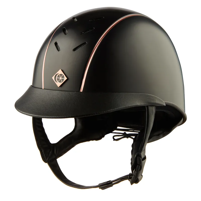 Charles Owen AyrBrush With Pinstripe Black Rose Gold